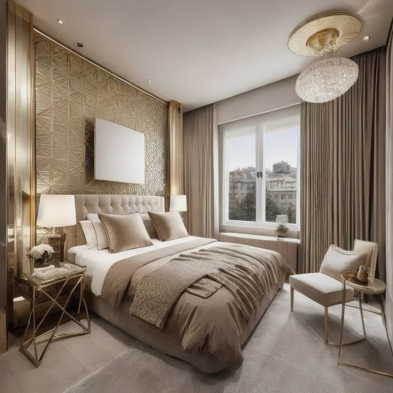 AI transformed art deco bedroom design
